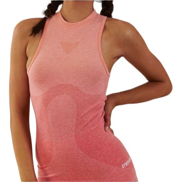 Gymshark Seamless Ombre Peach Pink Activewear Tank Top sz S - Picture 1 of 11